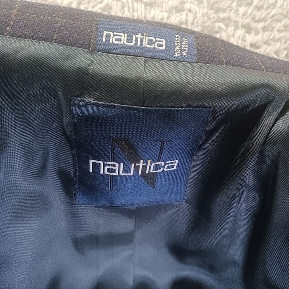 Nautica Wool Cashmere Blazer 41R Plaid Check Two Button Sport Coat Jacket Men's - Picture 4 of 9